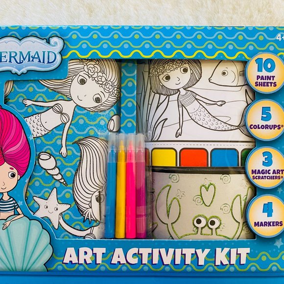 Mermaid Art Activity Kit Painting Coloring Scratch-Off NEW for 4 years old+ - Picture 2 of 6